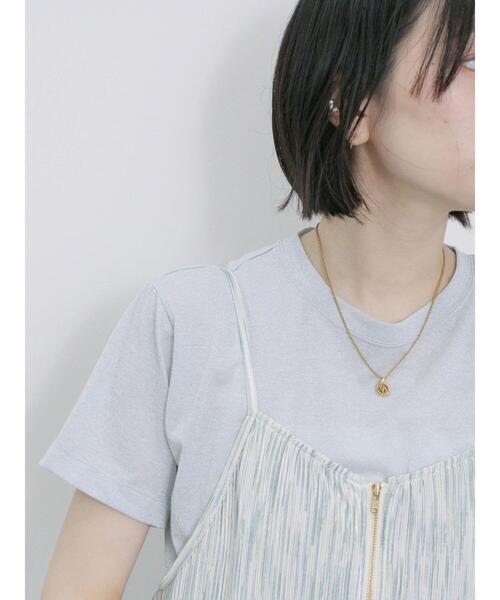 Samansa Mos2 blue(サマンサモスモスブルー)の「ラメTシャツ(Tシャツ/カットソー・レディース・サックスブルー/トップグレー/キナリ・F)」の3枚目の写真