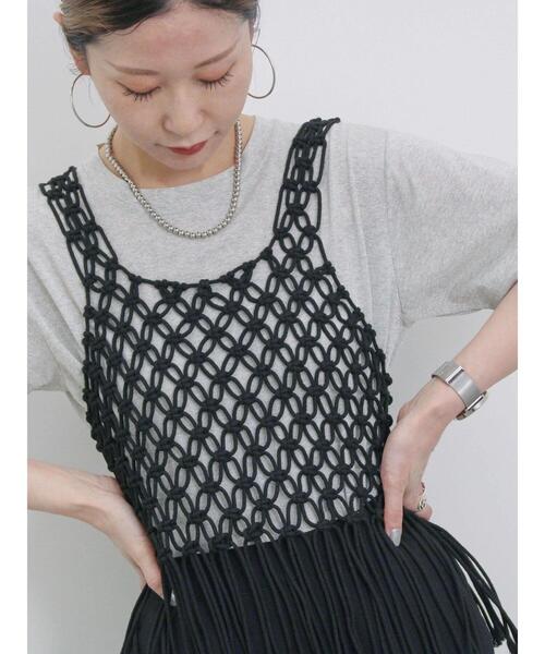 Samansa Mos2 blue(サマンサモスモスブルー)の「ラメTシャツ(Tシャツ/カットソー・レディース・サックスブルー/トップグレー/キナリ・F)」の1枚目の写真