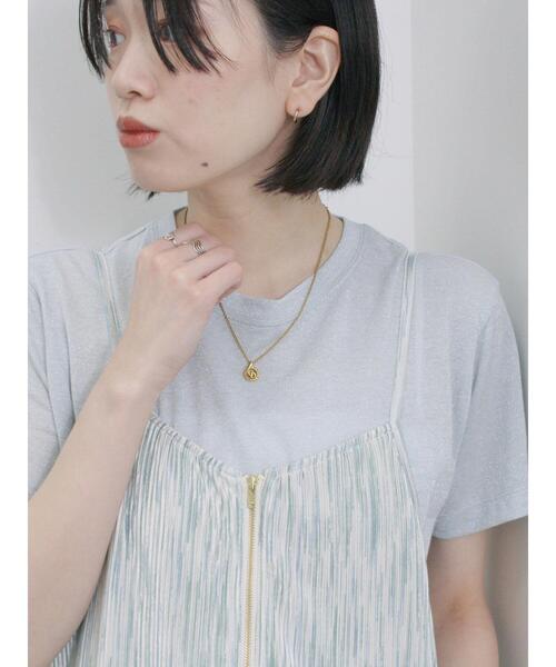 Samansa Mos2 blue(サマンサモスモスブルー)の「ラメTシャツ(Tシャツ/カットソー・レディース・サックスブルー/トップグレー/キナリ・F)」の6枚目の写真