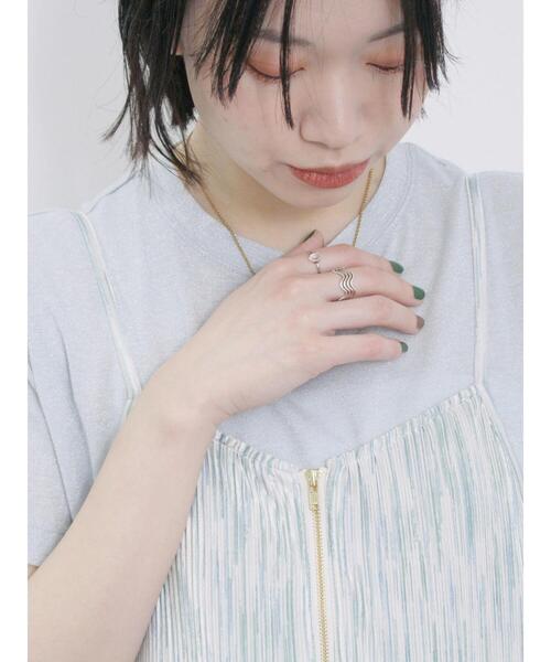 Samansa Mos2 blue(サマンサモスモスブルー)の「ラメTシャツ(Tシャツ/カットソー・レディース・サックスブルー/トップグレー/キナリ・F)」の7枚目の写真