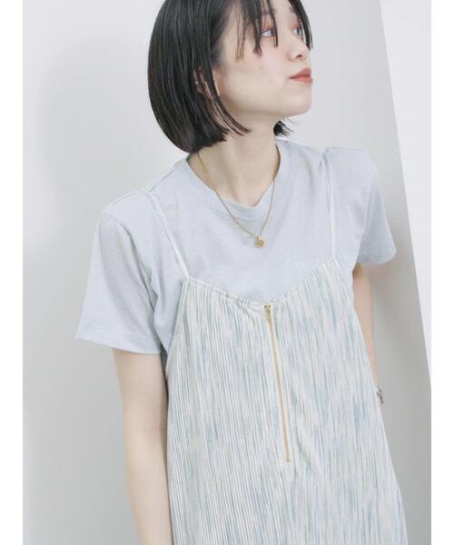 Samansa Mos2 blue(サマンサモスモスブルー)の「ラメTシャツ(Tシャツ/カットソー・レディース・サックスブルー/トップグレー/キナリ・F)」の8枚目の写真