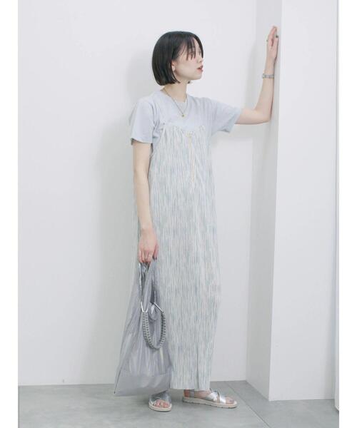 Samansa Mos2 blue(サマンサモスモスブルー)の「ラメTシャツ(Tシャツ/カットソー・レディース・サックスブルー/トップグレー/キナリ・F)」の10枚目の写真