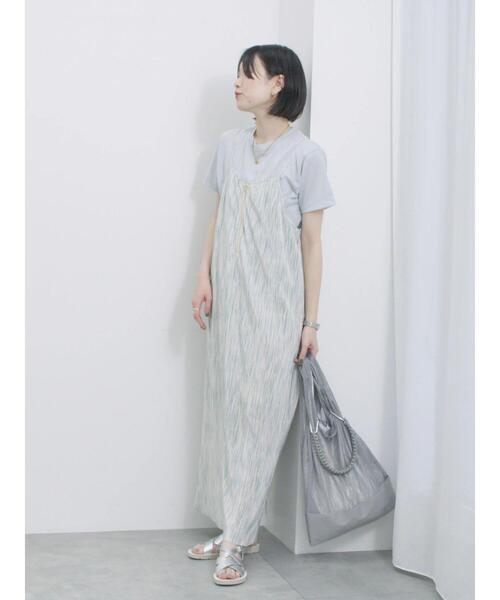 Samansa Mos2 blue(サマンサモスモスブルー)の「ラメTシャツ(Tシャツ/カットソー・レディース・サックスブルー/トップグレー/キナリ・F)」の11枚目の写真