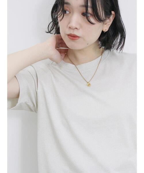 Samansa Mos2 blue(サマンサモスモスブルー)の「ラメTシャツ(Tシャツ/カットソー・レディース・サックスブルー/トップグレー/キナリ・F)」の13枚目の写真