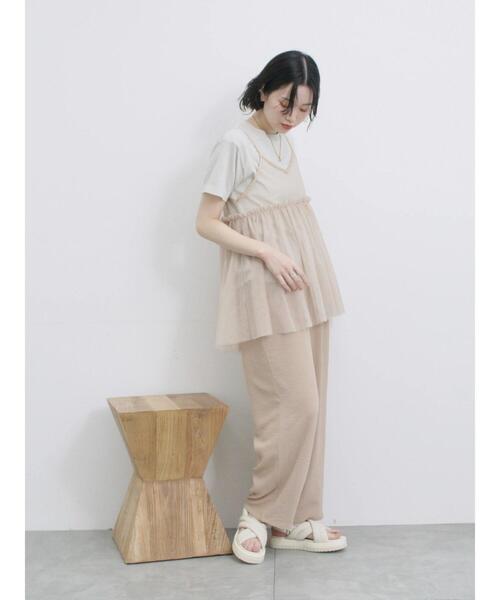 Samansa Mos2 blue(サマンサモスモスブルー)の「ラメTシャツ(Tシャツ/カットソー・レディース・サックスブルー/トップグレー/キナリ・F)」の18枚目の写真