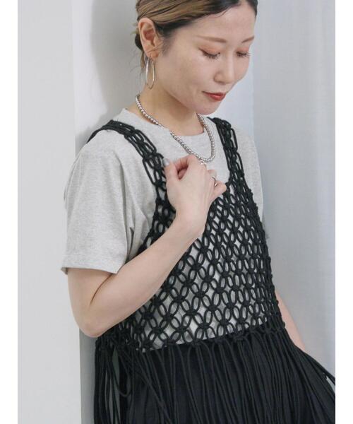 Samansa Mos2 blue(サマンサモスモスブルー)の「ラメTシャツ(Tシャツ/カットソー・レディース・サックスブルー/トップグレー/キナリ・F)」の21枚目の写真