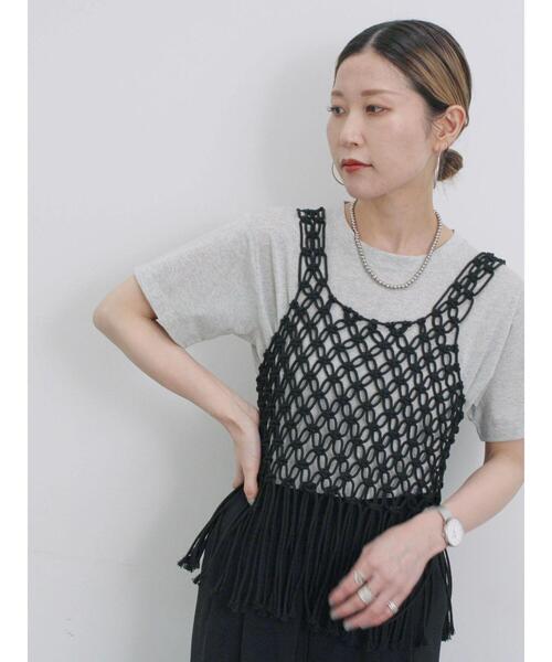 Samansa Mos2 blue(サマンサモスモスブルー)の「ラメTシャツ(Tシャツ/カットソー・レディース・サックスブルー/トップグレー/キナリ・F)」の22枚目の写真