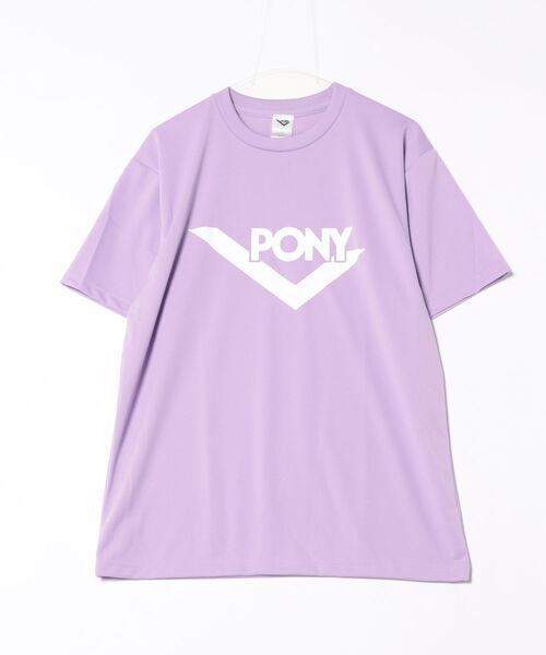 PONY(ポニー)の「PONY スポーツTシャツ【速乾 ドライ】(Tシャツ/カットソー・レディース・ダークグレー/アーミー/ライトベージュ/バーガンディー/ライトパープル/ネイビー/ブラック/ホワイト/ライトブルー・M/L/XL)」の8枚目の写真