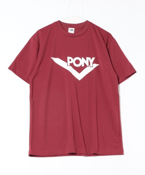 PONY(ポニー)の「PONY スポーツTシャツ【速乾 ドライ】(Tシャツ/カットソー・レディース・ダークグレー/アーミー/ライトベージュ/バーガンディー/ライトパープル/ネイビー/ブラック/ホワイト/ライトブルー・M/L/XL)」の9枚目の写真