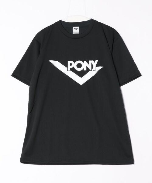 PONY(ポニー)の「PONY スポーツTシャツ【速乾 ドライ】(Tシャツ/カットソー・レディース・ダークグレー/アーミー/ライトベージュ/バーガンディー/ライトパープル/ネイビー/ブラック/ホワイト/ライトブルー・M/L/XL)」の3枚目の写真