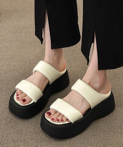 Miniministore(ミニミニストア)の「厚底サンダル スリッパサンダル 美脚 夏(サンダル・レディース・シルバー/アイボリー/ブラック・22.5cm/23.0cm/23.5cm/24.0cm/25.0cm/24.5cm)」の4枚目の写真