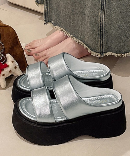 Miniministore(ミニミニストア)の「厚底サンダル スリッパサンダル 美脚 夏(サンダル・レディース・シルバー/アイボリー/ブラック・22.5cm/23.0cm/23.5cm/24.0cm/25.0cm/24.5cm)」の11枚目の写真