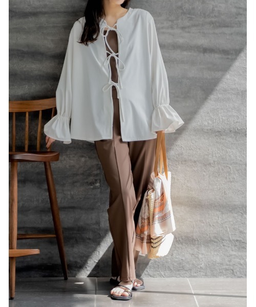 Re:EDIT（リエディ）の「選べる大判スカーフ柄アソート（ストール/ショール・レディース・ブラウン/オレンジ/ベージュ/グレー・FREE）」の9枚目の写真