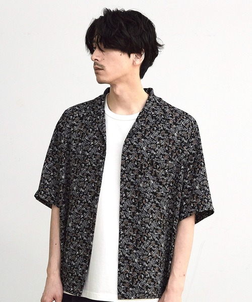 RATTLE TRAP(ラトルトラップ)の「シアーペイズリー柄オープンカラー半袖シャツ(シャツ/ブラウス・メンズ・ブラック系その他/ボルドー・M/L)」の21枚目の写真