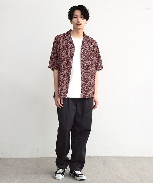 RATTLE TRAP(ラトルトラップ)の「シアーペイズリー柄オープンカラー半袖シャツ(シャツ/ブラウス・メンズ・ブラック系その他/ボルドー・M/L)」の5枚目の写真