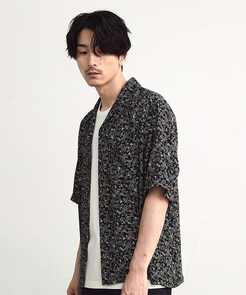 RATTLE TRAP(ラトルトラップ)の「シアーペイズリー柄オープンカラー半袖シャツ(シャツ/ブラウス・メンズ・ブラック系その他/ボルドー・M/L)」の20枚目の写真