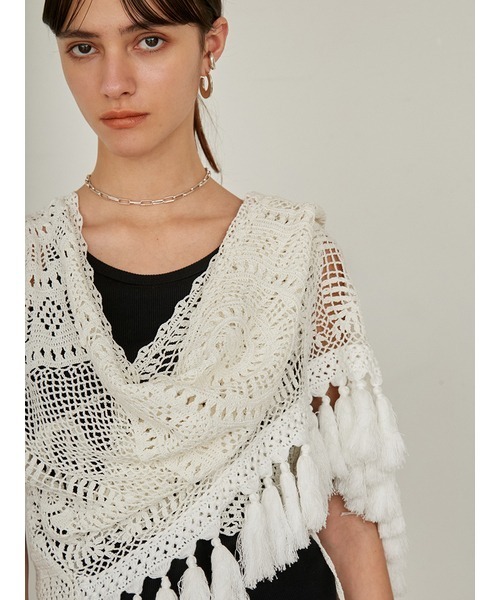 styling/（スタイリング）の「ハンドクロシェニットベスト（ベスト・レディース・ブラック/ホワイト・FREE）」の16枚目の写真