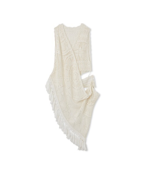 styling/（スタイリング）の「ハンドクロシェニットベスト（ベスト・レディース・ブラック/ホワイト・FREE）」の10枚目の写真