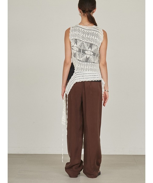 styling/（スタイリング）の「ハンドクロシェニットベスト（ベスト・レディース・ブラック/ホワイト・FREE）」の18枚目の写真