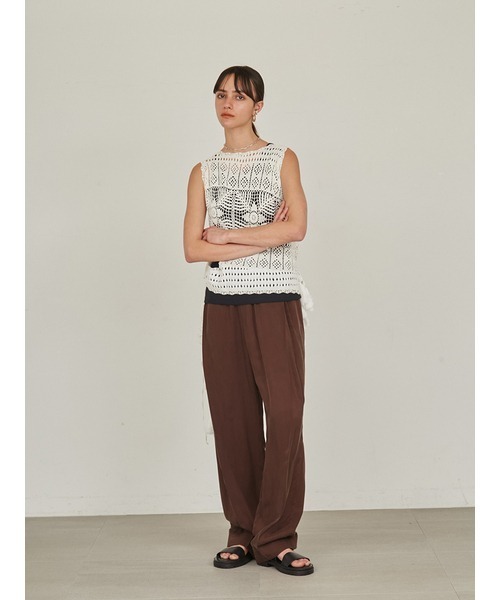 styling/（スタイリング）の「ハンドクロシェニットベスト（ベスト・レディース・ブラック/ホワイト・FREE）」の21枚目の写真