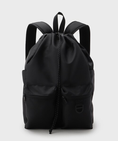 THE SHOP TK （ザ ショップ ティーケー ）の「◆ダブルポケット巾着バック ／ ナップサック（バックパック/リュック・メンズ・ブラック/カーキ・00）」の4枚目の写真