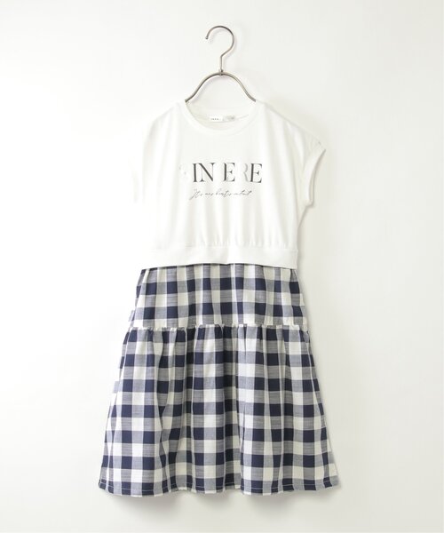 ikka(イッカ)の「ブロックチェックドッキングワンピース(120~160cm)(ワンピース・キッズ・オフホワイト/チャコールグレー・120/130/140/150/160)」の11枚目の写真