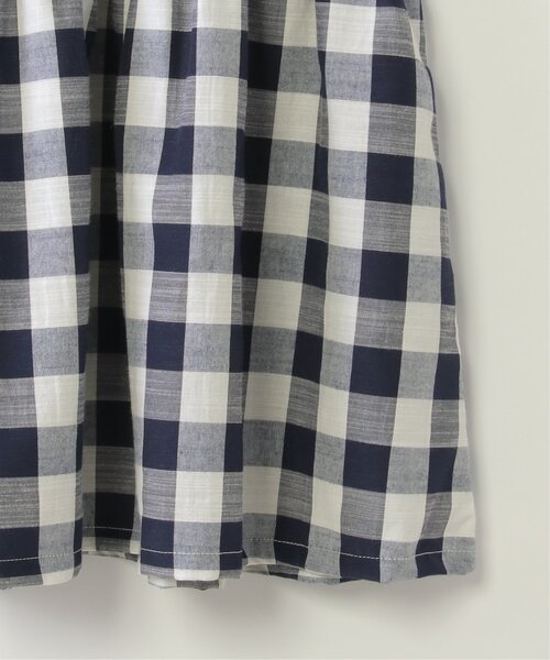 ikka(イッカ)の「ブロックチェックドッキングワンピース(120~160cm)(ワンピース・キッズ・オフホワイト/チャコールグレー・120/130/140/150/160)」の14枚目の写真