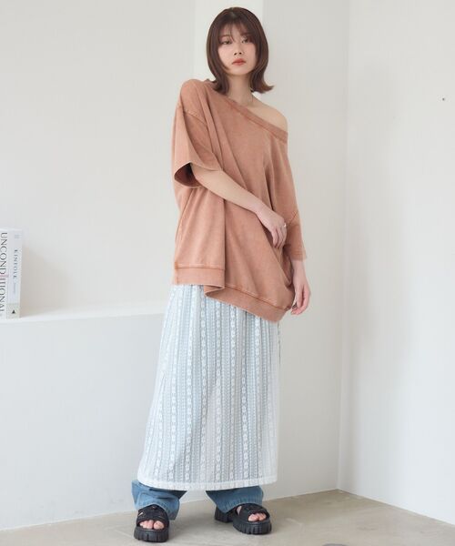 RETRO GIRL(レトロガール)の「ワンショルスウェットTEE(スウェット・レディース・ホワイト系その他/キャメル/ライトグレー・FREE)」の15枚目の写真
