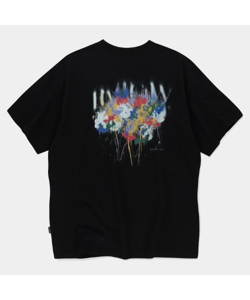ROMANTIC CROWN★Unisex★ SPLASH PAINTING PIGMENT T-SHIRT_2色 スプラッシュペインティング ピグメント Tシャツ-BLACK/Splash