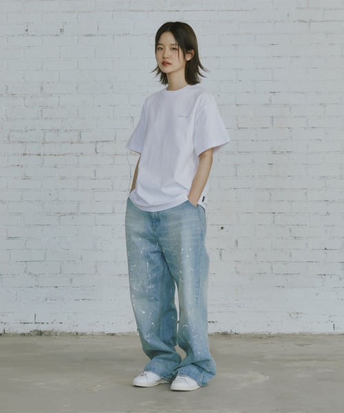 ROMANTIC CROWNのSplash Painting Pigment T-Shirt 全2色 MUSINSA | ROMANTIC CROWN Splash Painting Pigment T-Shirt_Navy