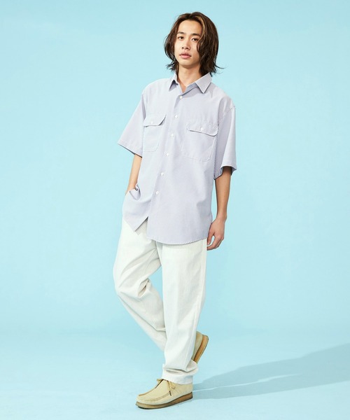 Lee(リー)の「Lee/リー【涼】シアサッカーハーフスリーブシャツ /半袖シャツ/軽量シャツ/ストライプシャツ(シャツ/ブラウス・メンズ・モカ/ネイビー/ブラック・MEDIUM/X-LARGE/LARGE/SMALL)」の17枚目の写真