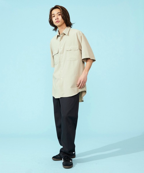 Lee(リー)の「Lee/リー【涼】シアサッカーハーフスリーブシャツ /半袖シャツ/軽量シャツ/ストライプシャツ(シャツ/ブラウス・メンズ・モカ/ネイビー/ブラック・MEDIUM/X-LARGE/LARGE/SMALL)」の5枚目の写真
