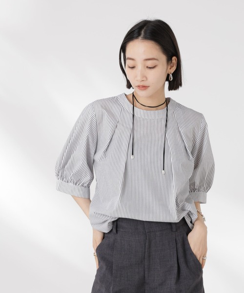 セール】ボリュームスリーブタックブラウス(シャツ/ブラウス)|NANO セール】ボリュームスリーブタックブラウス(シャツ/ブラウス)|NANO