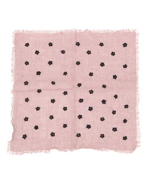 GEORGE'S（ジョージズ）の「リネンシシュウハンカチ（ハンカチ/ハンドタオル・レディース・ピンク系その他/オフホワイト/ダークグレー・FREE）」の3枚目の写真