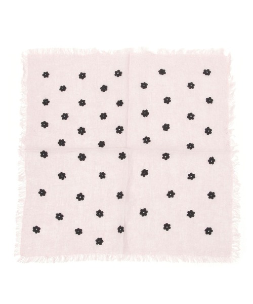 GEORGE'S（ジョージズ）の「リネンシシュウハンカチ（ハンカチ/ハンドタオル・レディース・ピンク系その他/オフホワイト/ダークグレー・FREE）」の2枚目の写真