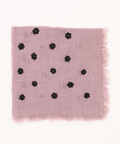 GEORGE'S（ジョージズ）の「リネンシシュウハンカチ（ハンカチ/ハンドタオル・レディース・ピンク系その他/オフホワイト/ダークグレー・FREE）」の6枚目の写真