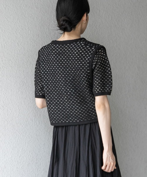 KBF（ケイビーエフ）の「ループヤーンメッシュプルオーバー（ニット/セーター・レディース・ブラック/イエロー/アイボリー・ONE）」の5枚目の写真