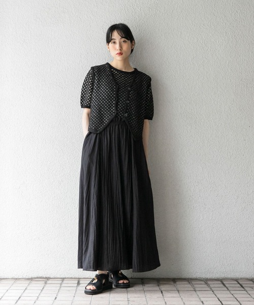 KBF（ケイビーエフ）の「ループヤーンメッシュプルオーバー（ニット/セーター・レディース・ブラック/イエロー/アイボリー・ONE）」の6枚目の写真