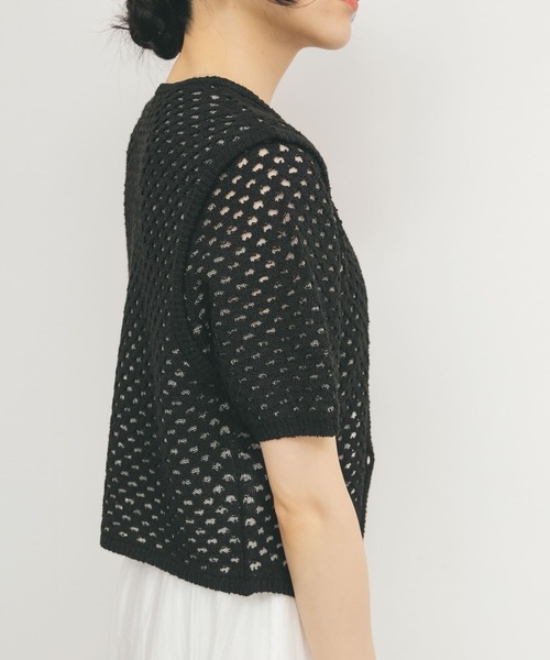 KBF（ケイビーエフ）の「ループヤーンメッシュプルオーバー（ニット/セーター・レディース・ブラック/イエロー/アイボリー・ONE）」の8枚目の写真