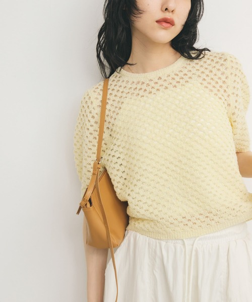 KBF（ケイビーエフ）の「ループヤーンメッシュプルオーバー（ニット/セーター・レディース・ブラック/イエロー/アイボリー・ONE）」の12枚目の写真