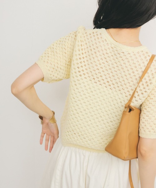 KBF（ケイビーエフ）の「ループヤーンメッシュプルオーバー（ニット/セーター・レディース・ブラック/イエロー/アイボリー・ONE）」の14枚目の写真