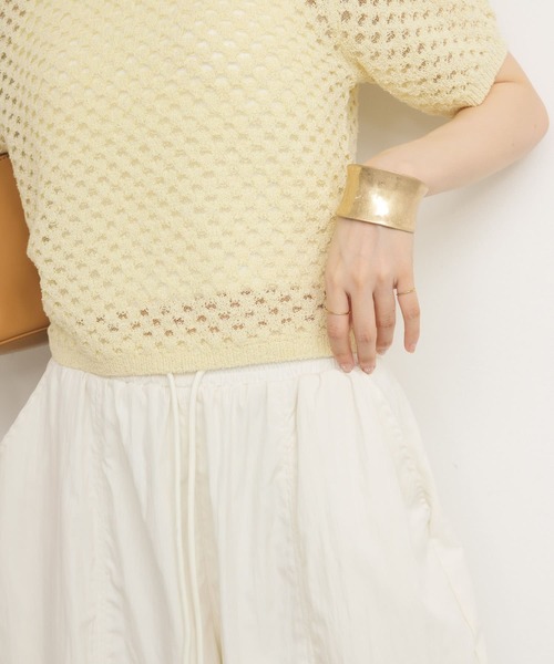 KBF（ケイビーエフ）の「ループヤーンメッシュプルオーバー（ニット/セーター・レディース・ブラック/イエロー/アイボリー・ONE）」の15枚目の写真