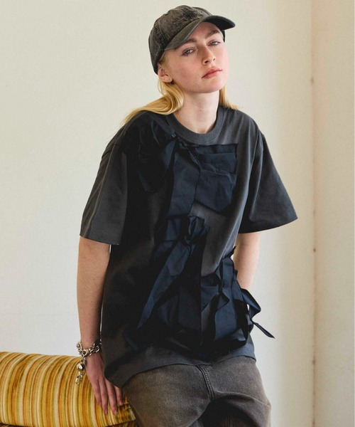 Twisted Ribbon Oversize T-shirt/ツイステッドリボンオーバーT