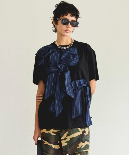 Twisted Ribbon Oversize T-shirt/ツイステッドリボンオーバーT