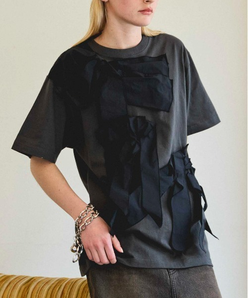 Twisted Ribbon Oversize T-shirt/ツイステッドリボンオーバーT