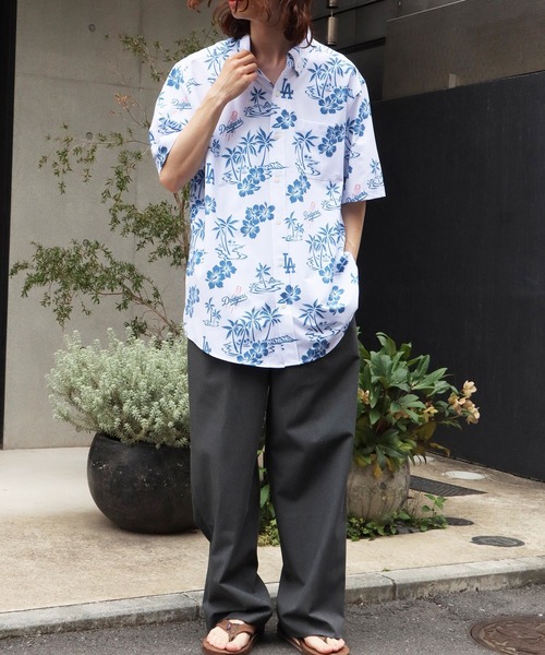 MLB（メジャーリーグベースボール）の「MLB/エムエルビー×REYN SPOONER GAME DAY PERFORMANCE BUTTON FRONT / レインスプーナー コラボ アロハシャツ（シャツ/ブラウス・メンズ・ブルー系1/ブルー系・L/M/S/XL）」の21枚目の写真