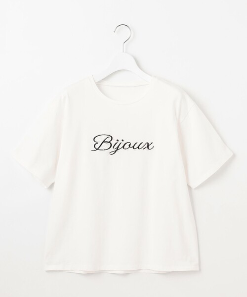 Feroux(フェルゥ)の「【洗える】Bijou刺繍Tシャツ(Tシャツ/カットソー・レディース・ブラック系/ホワイト系・F)」の12枚目の写真