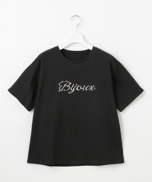 Feroux(フェルゥ)の「【洗える】Bijou刺繍Tシャツ(Tシャツ/カットソー・レディース・ブラック系/ホワイト系・F)」の13枚目の写真