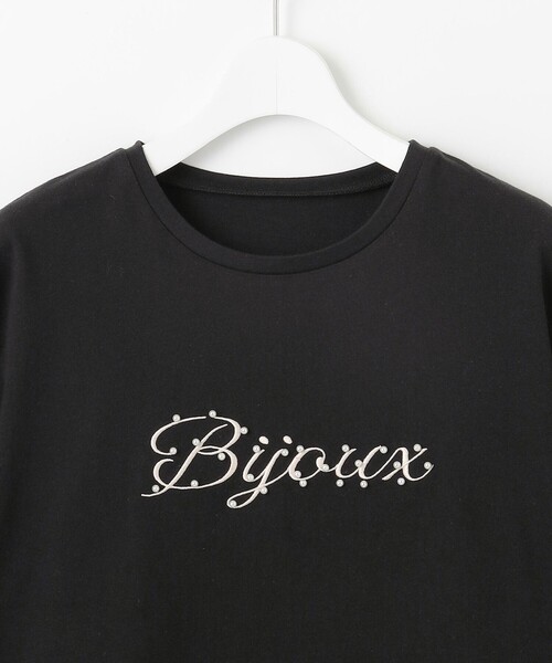 Feroux(フェルゥ)の「【洗える】Bijou刺繍Tシャツ(Tシャツ/カットソー・レディース・ブラック系/ホワイト系・F)」の14枚目の写真