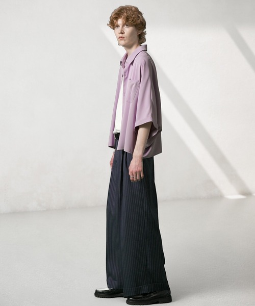 ANEDIST(アンディスト)の「ドルマンショート丈BIGシャツ(シャツ/ブラウス・メンズ・ホワイト/パープル/ブラック・FREE)」の10枚目の写真